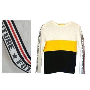 Wonder Nation   Color Block Longsleeve T-Shirt Tee in Yellow Multi, Size Large